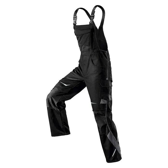 Kübler Pulsschlag Herren-Latzhose - 52, Schwarz/Anthrazit - Vorderansicht
