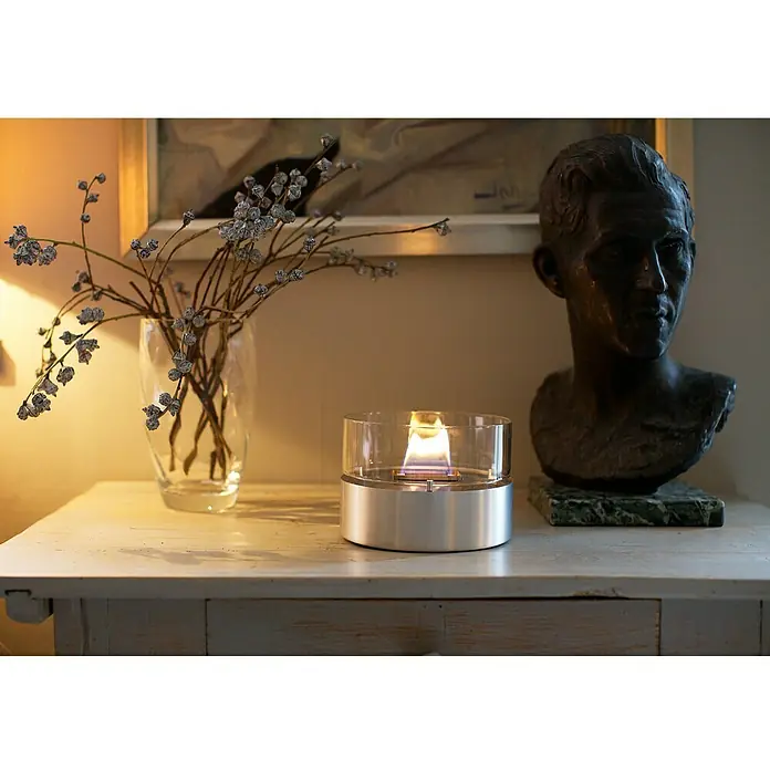 Tenderflame Tischfeuer Cafe Alu - Ø x H: 180 x 150 mm, Füllmenge: 0,3 l, Silber - Stimmungsaufnahme