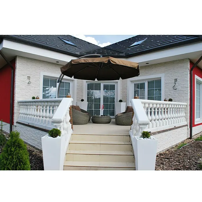 Pločice od ukrasnog kamena White Stone - 39 x 11,2 cm, Bijele boje, Izgled kamena