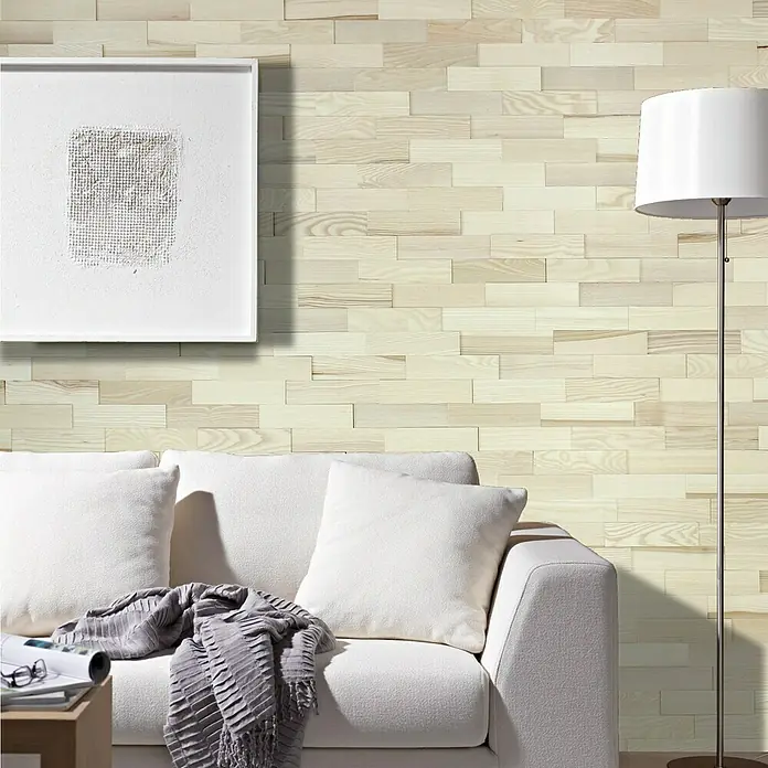 Wodewa Echtholzriemchen Esche - 200 x 50 mm, Stärke: 2 mm - 6 mm, Inhalt: 1 m² - Stimmungsaufnahme