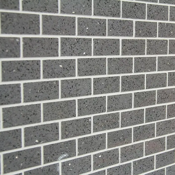 Mosaikfliese Brick Artifical XCM ASMB3 - 30 x 30 cm, Grau, Glänzend - Detailaufnahme