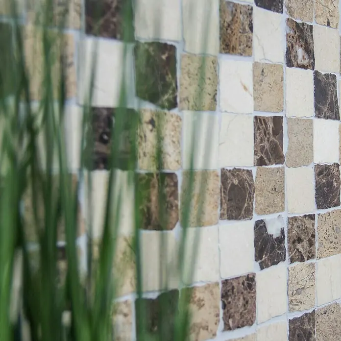 Mosaikfliese Quadrat Mix MOS M/VH021 - 30,5 x 30,5 cm, Beige, Matt - Detailaufnahme