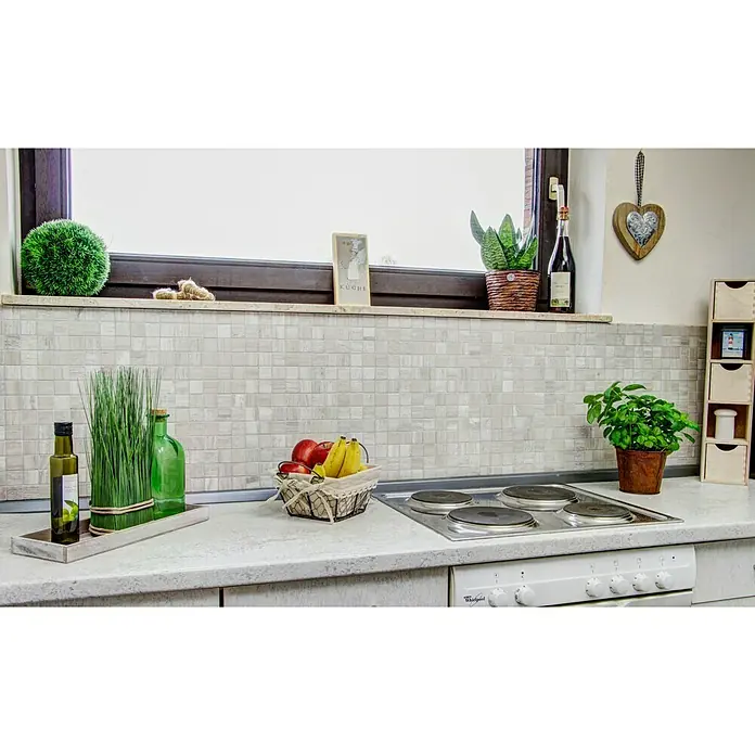 Mosaikfliese Quadrat Uni MOS 32/2012 - 30,5 x 30,5 cm, Grau, Matt - Anwendungsbeispiel