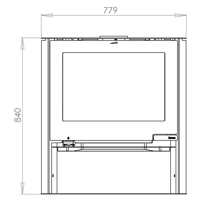 Aduro Kaminofen 15-2 - 6,5 kW, Raumheizvermögen: 334 m³, Mit Holzfach, Schwarz - Detailaufnahme