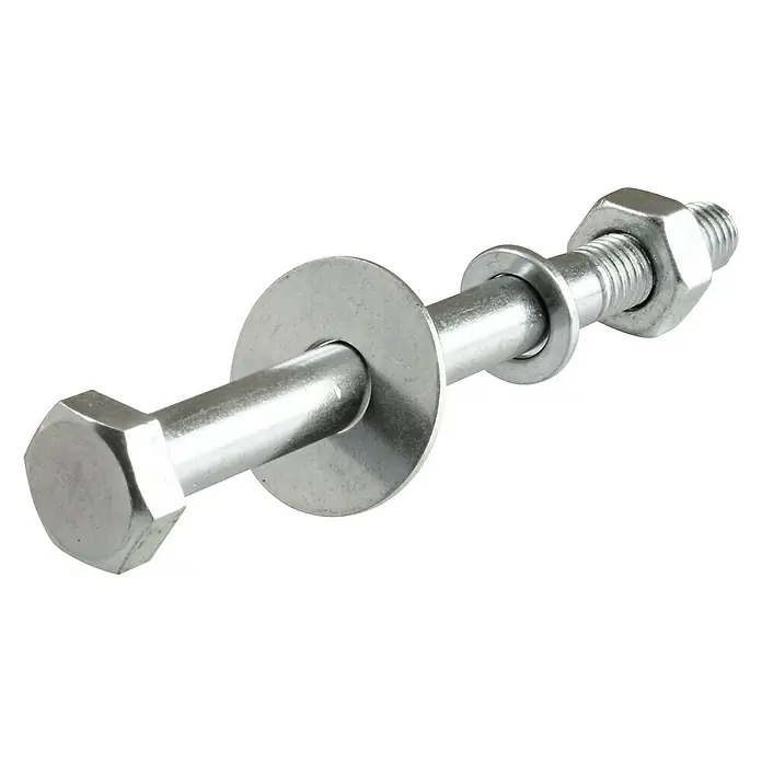 Stabilit Bodenhülsenschraube - M10, Länge: 90 mm, 10 Stk., Verzinkt, Sechskantkopf