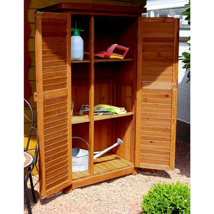 Leco Gartenschrank - 46 x 87 x 160 cm, Gelb - Stimmungsaufnahme