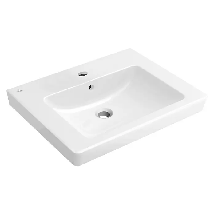 Villeroy & Boch Subway 2.0 Waschtisch - 65 x 47 cm, Ohne Spezialglasur, Hahnloch: Mitte, Mit Überlauf, Weiß