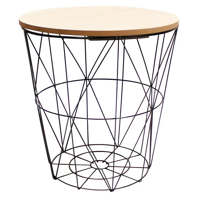 Mesa auxiliar Luke - Ø x Al: 29 x 31 cm, Tablero de fibra de madera de densidad media (MDF), Negro, Marrón claro