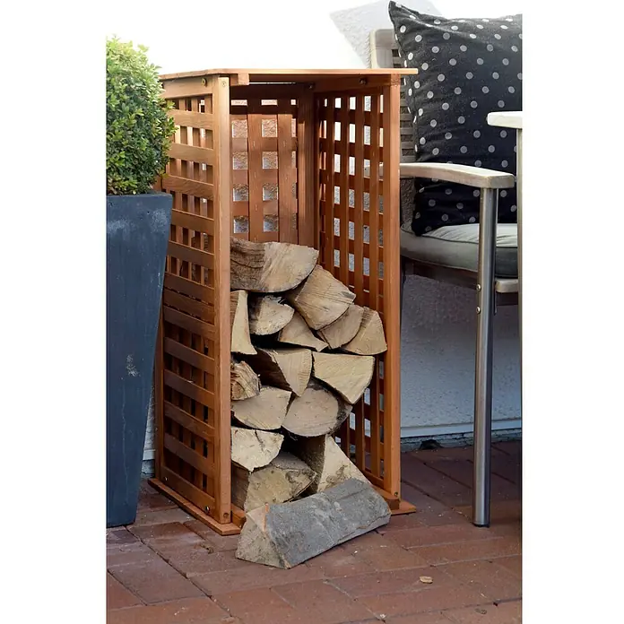 Dobar Kaminholzregal - Braun, 39 x 39 x 85 cm, Kiefer - Stimmungsaufnahme
