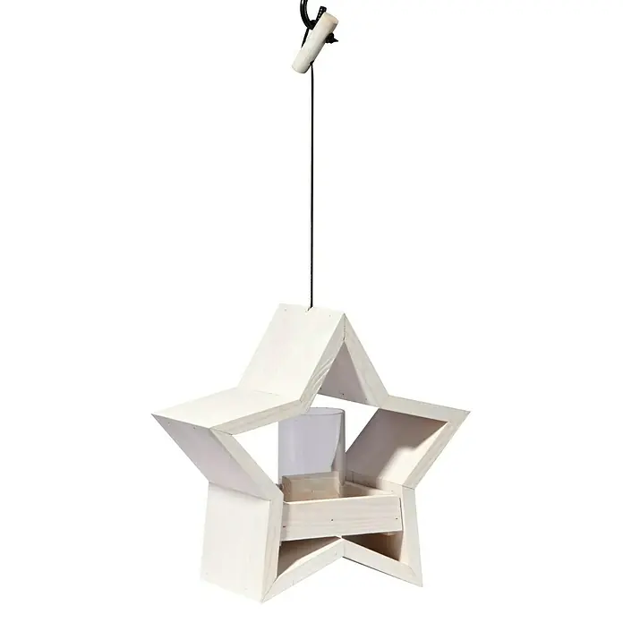 Luxus Vogelhaus Futterstation - 30 x 14 x 30 cm, Weiß