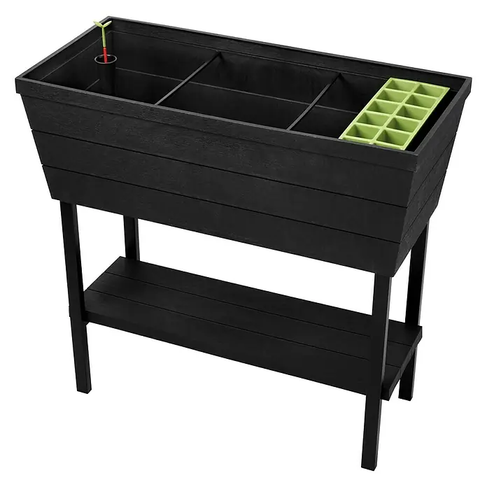 Keter Hochbeet Urban Bloomer - 82 x 38 cm, Anthrazit - Vorderansicht