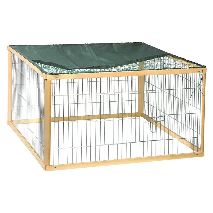Dobar Freilaufgehege Quadro - 100 x 100 x 58,5 mm, Braun/Grau, Holz - Rechte Seitenansicht