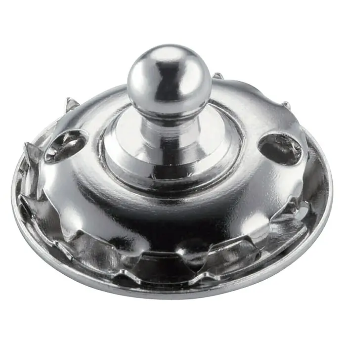 Botón para tela - Diámetro: 20 mm, Latón, Niquelado - Vista frontal