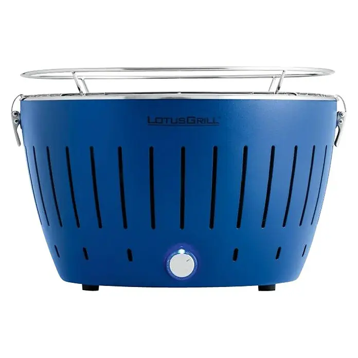 LotusGrill Raucharmer Holzkohlegrill - Tiefblau, Hauptgrillfläche: Ø 32 cm