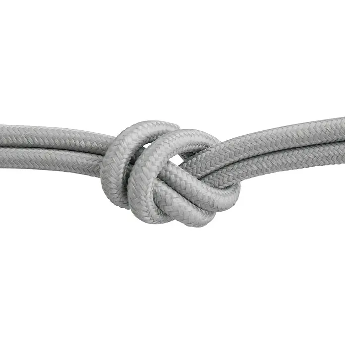 Home Sweet Home Tekstilni kabel na metar - Srebrne boje, 3-žilno, 0,75 mm² - Pogled sprijeda