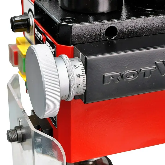 Rotwerk Bohr- & Fräsmaschine EFM 200 BL plus - Leistung: 500 W, Drehzahl: 100 U/min - 2.500 U/min, Neigungswinkel: -45° bis +45° - Vorderansicht
