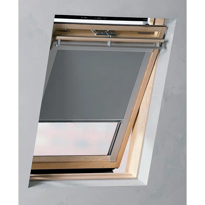 Expo Ambiente Dachfensterrollo SKY - Farbe: Grau, Manuell - Vorderansicht