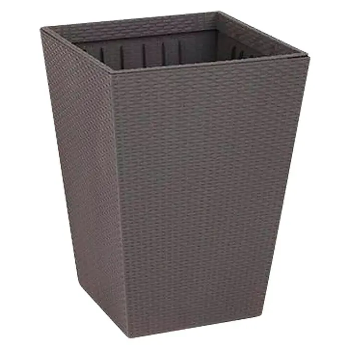 Keter Macetero para plantas Samui - Dimensiones externas (L x An x Al): 29 x 29 x 44 cm, Plástico, Marrón