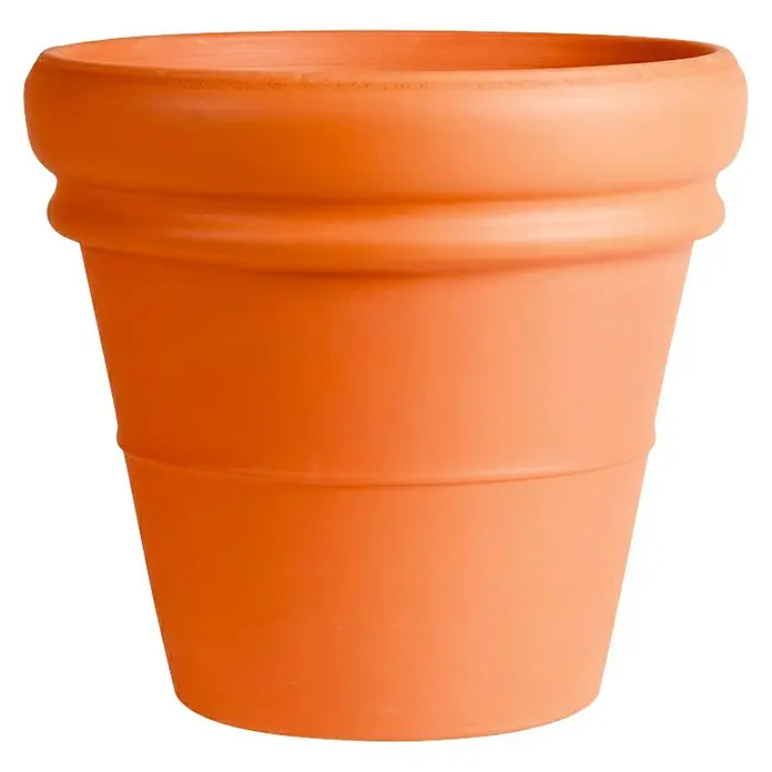 Maceta para planta Barro Rojo Doble Borde - Dimensiones externas (Ø x Al): 47 x 41,9 cm, Materiales naturales, Anaranjado