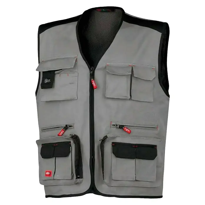 Industrial Starter Chaleco de trabajo multibolsillos Stretch - M, Gris