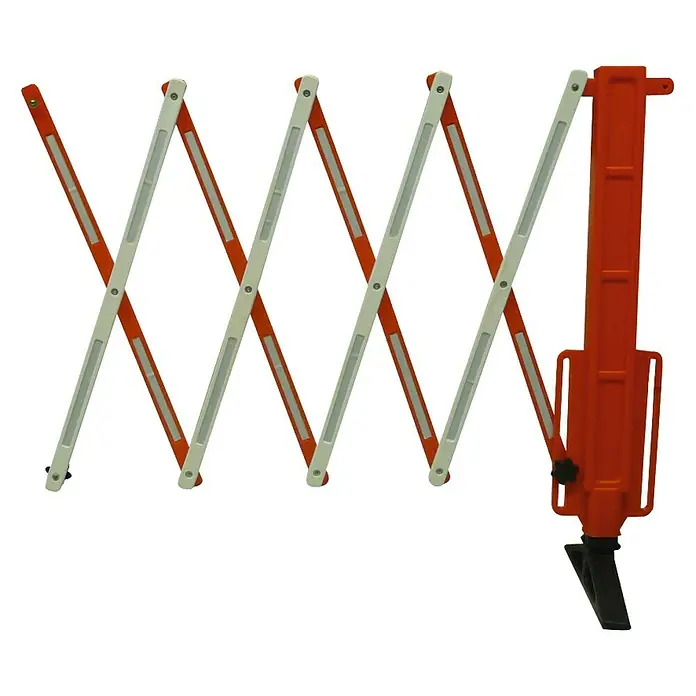 Valla de obra extensible - Polipropileno, Rojo, Blanco