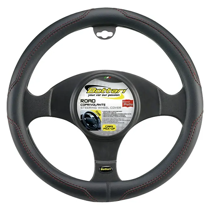 Funda para volante Road - Negro/Rojo, Apto para: Volantes Ø 37 - 39 cm