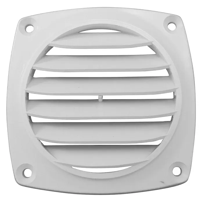 Talamex Ventilatierooster - 94 x 94 mm, Wit - Top-down weergave
