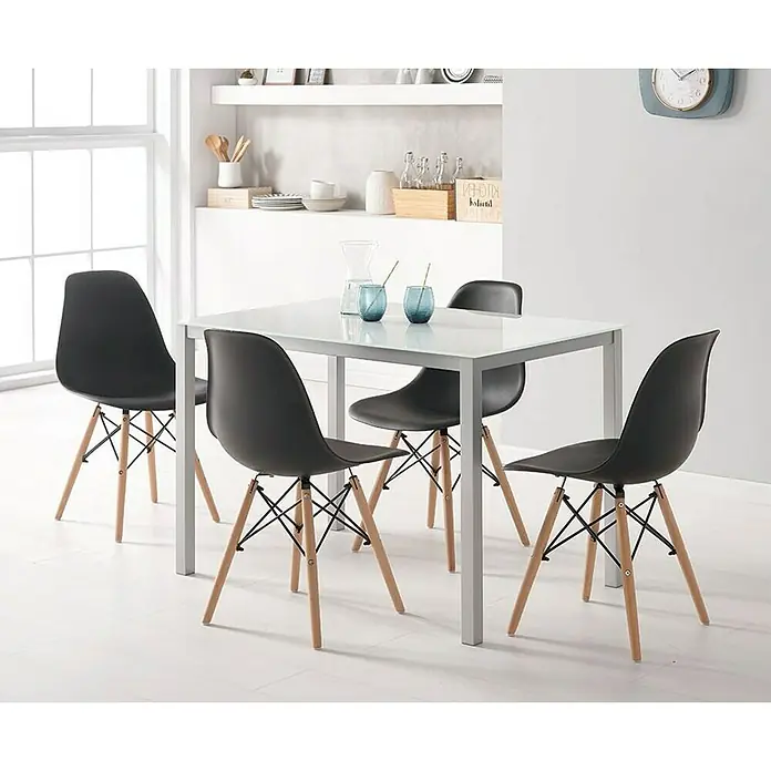 Mesa Agata - L x An: 100 x 60 cm, Material del tablero de la mesa: Vidrio, Blanco