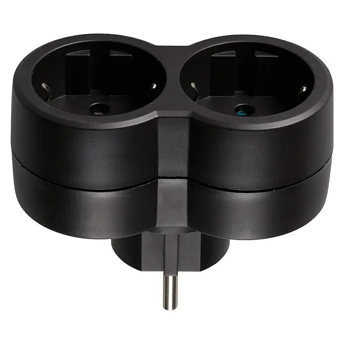 Legrand Ladrón doble - Negro, Número de enchufes Schuko: 2 ud.