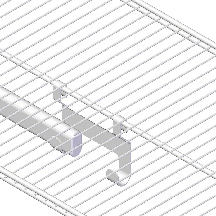 Lundbergs Doppelhaken - L x B x H: 19 x 94 x 81 mm, Weiß, Geeignet für: Kleiderstangen, 2 Stk. - Vorderansicht