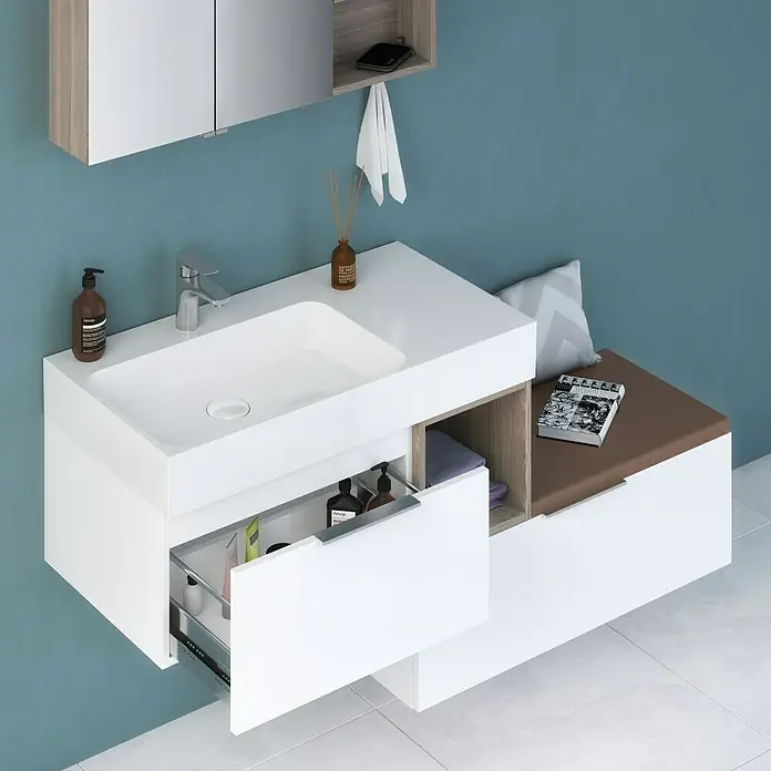 Camargue Cube Regalfach - 30 x 48 x 30 cm, Eiche Cordoba - Stimmungsaufnahme