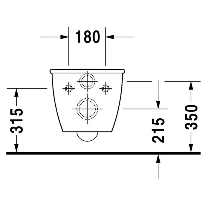 Duravit Darling New Wand-WC Compact - Mit Spülrand, Ohne Spezialglasur, Spülform: Tief, WC Abgang: Waagerecht, Weiß