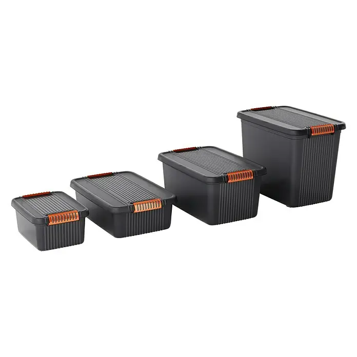 KIS Aufbewahrungsbox K-Latch S - L x B x H: 39 x 29 x 18 cm, Grau, Orange, Kunststoff
