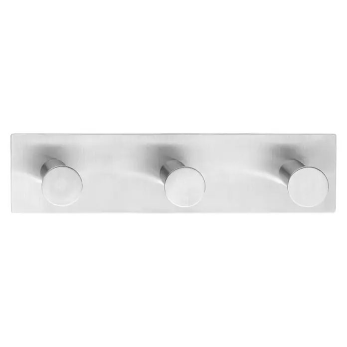 Tesa Powerbutton Hakenleiste Powerbutton - Rechteckig, Edelstahl, Selbstklebend