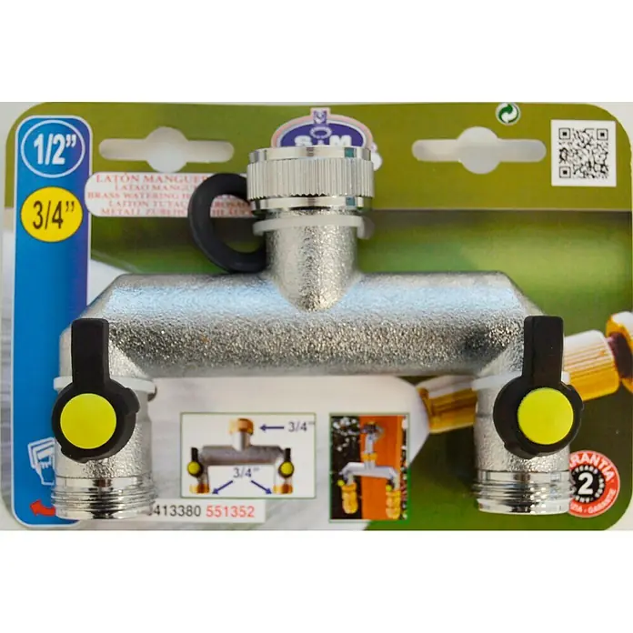 Distribuidor 2 vías 3/4" - Metal