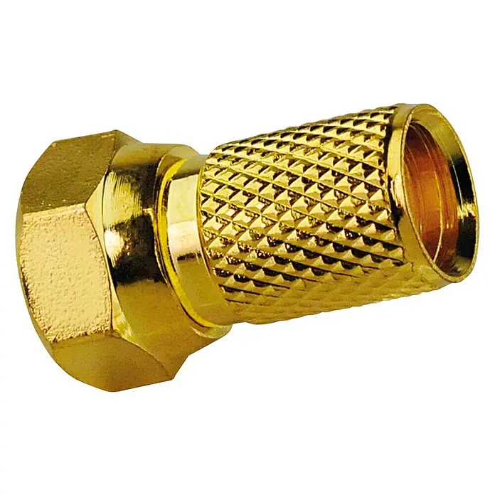 Schwaiger F konektori - 7 mm, 1 kom, Pozlaćeno - Pogled sprijeda