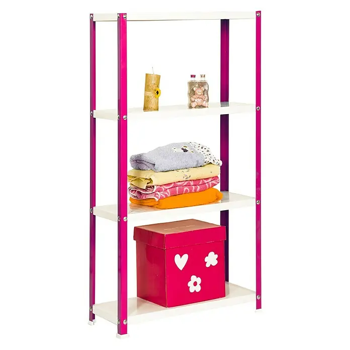 Simonrack Simonhome Estantería metálica Homeclassic Color Plus - L x An x Al: 40 x 80 x 160 cm, Capacidad de carga: 100 kg/balda, Número de baldas: 4 ud., Rosa