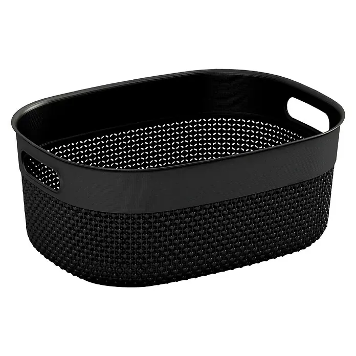 Keter Korb Filo M - L x B x H: 29 x 38 x 15 cm, Schwarz - Linke Seitenansicht