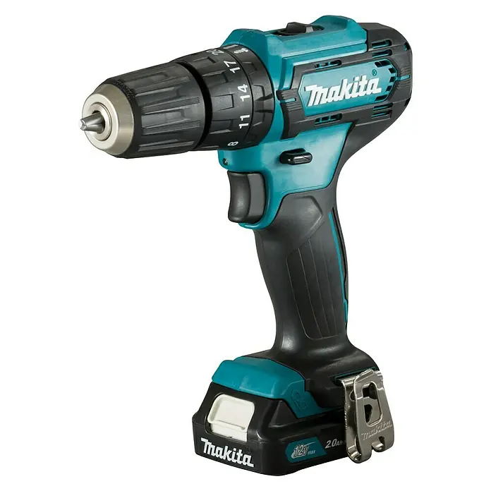 Makita Akku-Schlagbohrschrauber HP333DSAX1 - 12 V, 2 Akkus, 2 Ah, Leerlaufdrehzahl: 0 U/min - 1.700 U/min - Vorderansicht