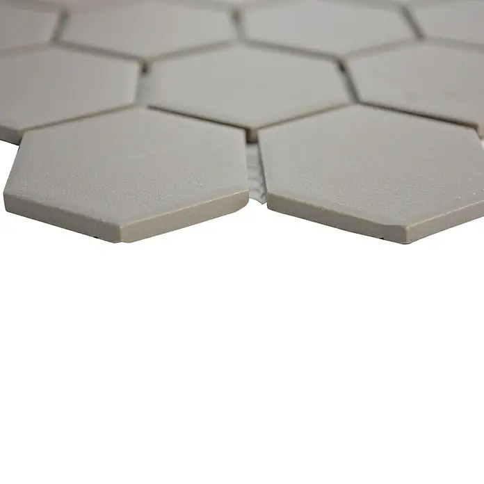 Mozaïektegel Hexagon Uni CU HX127 - 32,5 x 28,1 cm, Grijs, Mat - Close-up