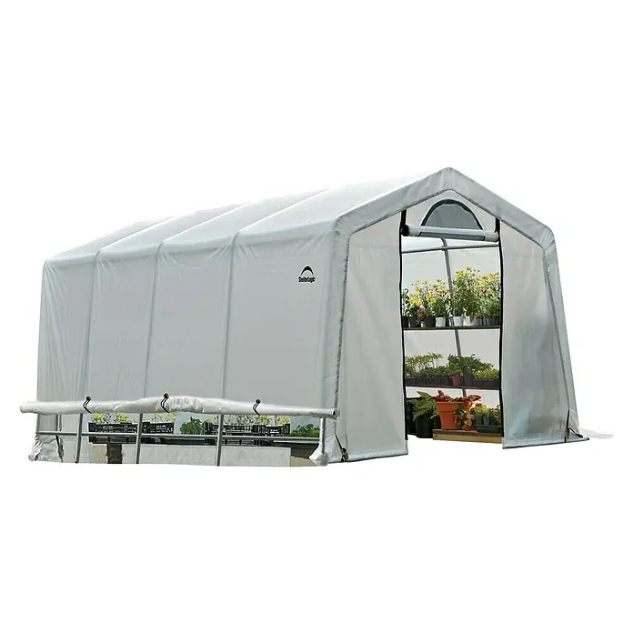 ShelterLogic Folien-Gewächshaus - 610 x 300 x 240 cm, Polyethylen - Linke Seitenansicht
