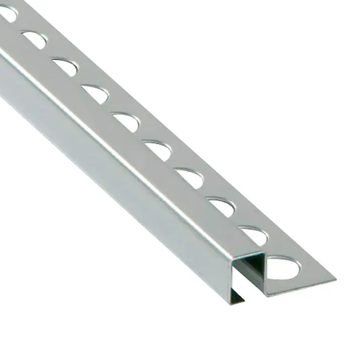 Perfil cuadrado multiusos Cepillado - Aluminio, Plateado, 2 m x 12 mm