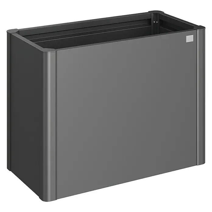 Biohort Hochbeet - L x B x H: 102 x 53 x 77 cm, Stahl, Dunkelgrau Metallic - Linke Seitenansicht