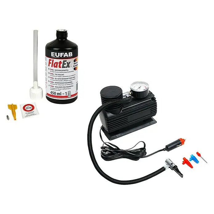 Eufab Reifenpannen-Set - Betriebsspannung: 12 V - Ansicht von oben