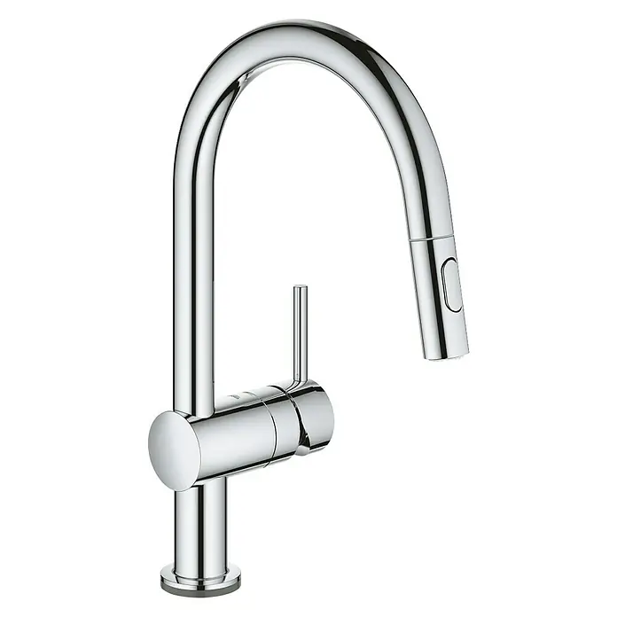 Grohe Spültischarmatur Minta Touch 2 - Touch-Wasseraktivierung, Chrom, Glänzend - Vorderansicht
