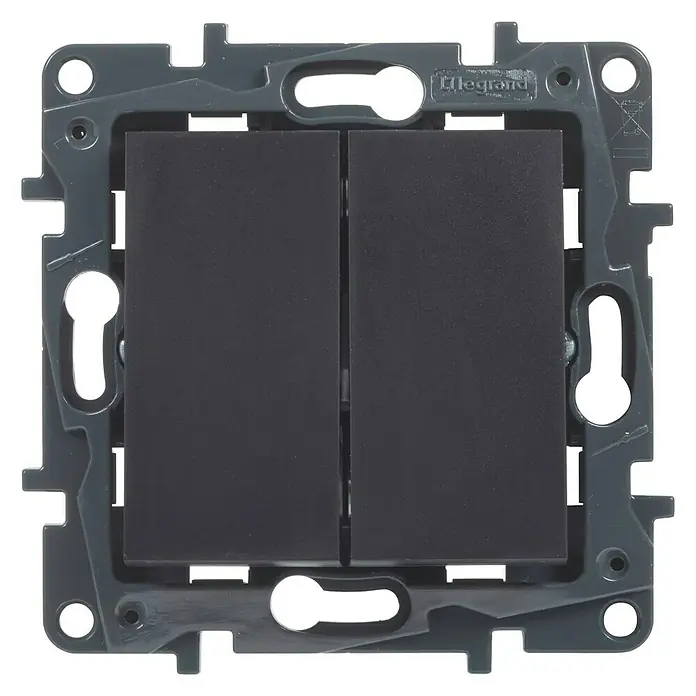 Legrand Niloé Step Conmutador doble - Antracita, Montaje en la pared, Plástico