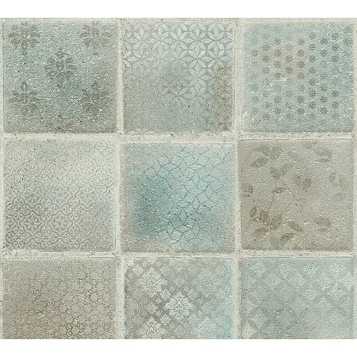 AS Creation Neue Bude 2.0 ED II Vliestapete Fliese - Türkis, Fliesenoptik, 10,05 x 0,53 m - Detailaufnahme