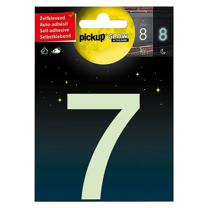 Pickup Número luminiscente - Altura: 75 mm, Plástico, 7