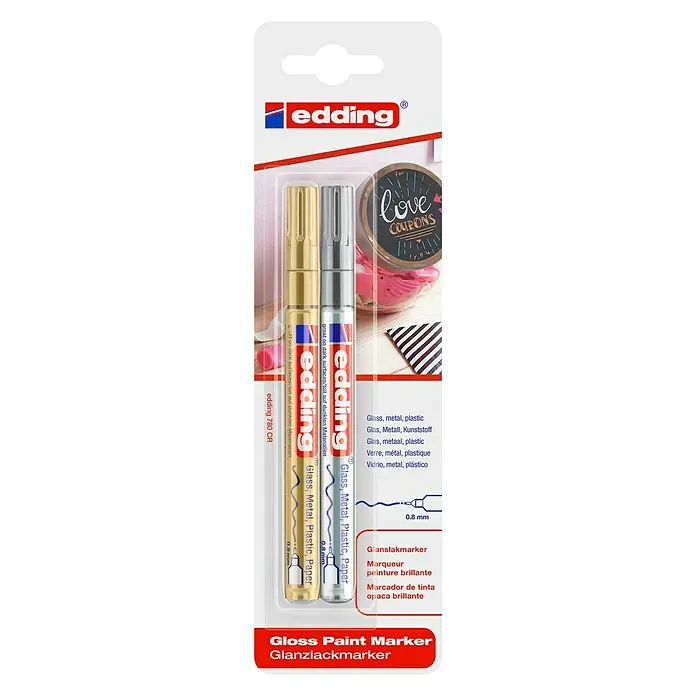 Edding Lackmarker 780 - Gold/Silber, 0,8 mm - Vorderansicht