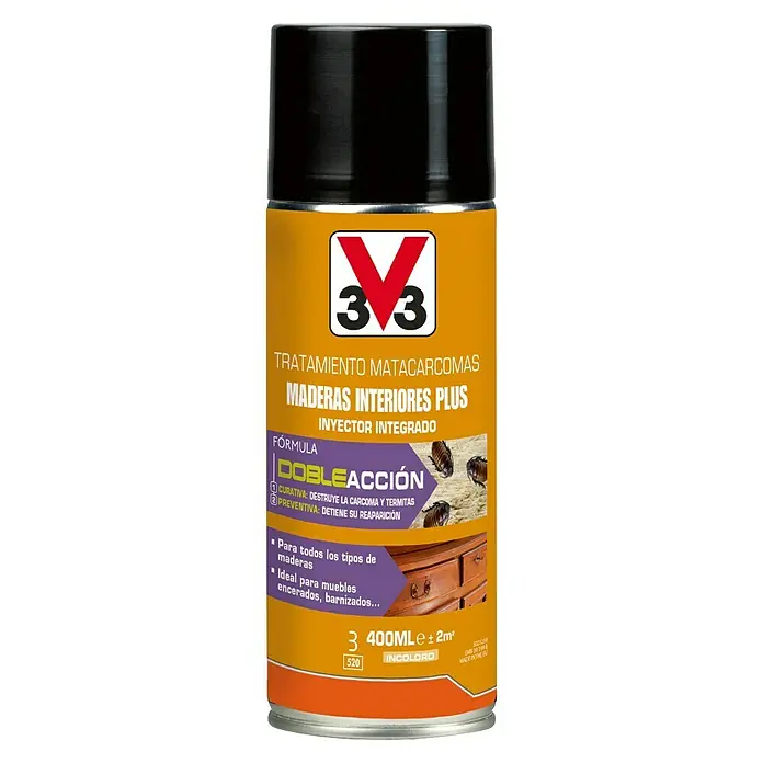 V33 Spray de barniz especial Matacarcomas - Incoloro, 400 ml